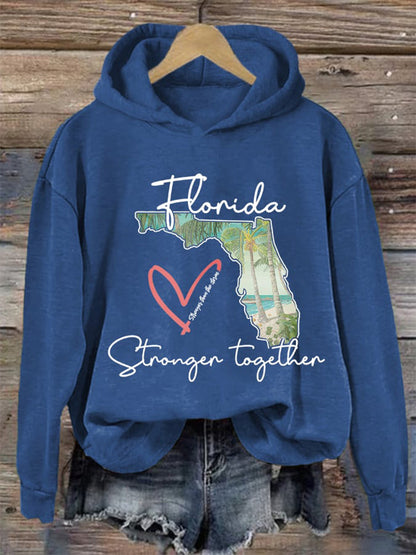 Comstylish Women's Florida Stronger Than The Storm Print Casual Sweatshirt