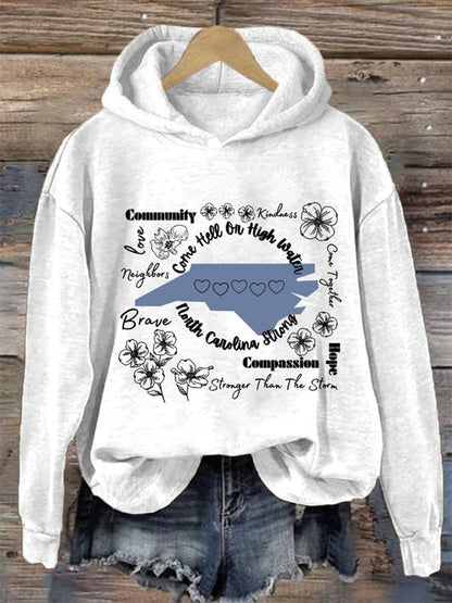 Comstylish Women's North Carolina Strong Print Casual Sweatshirt