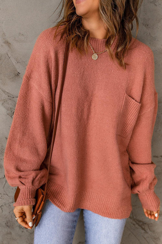 Alba® | Knitted sweater with lantern sleeves and pockets