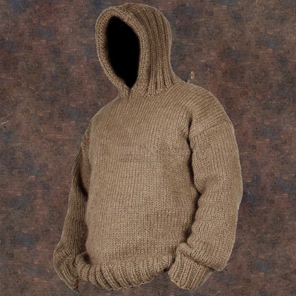 Vintage Cable Knit Basic Hooded Sweater elevenforest