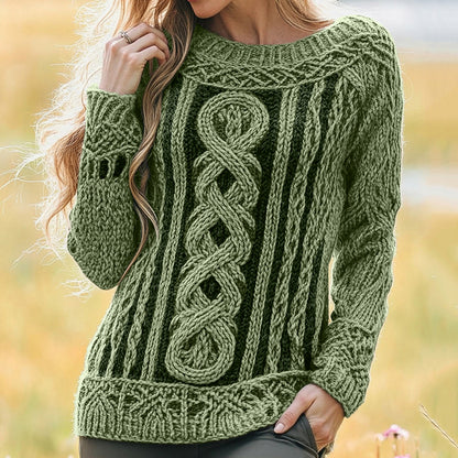 Women's Irish Vintage Celtic Knot Jacquard Sweater elevenforest