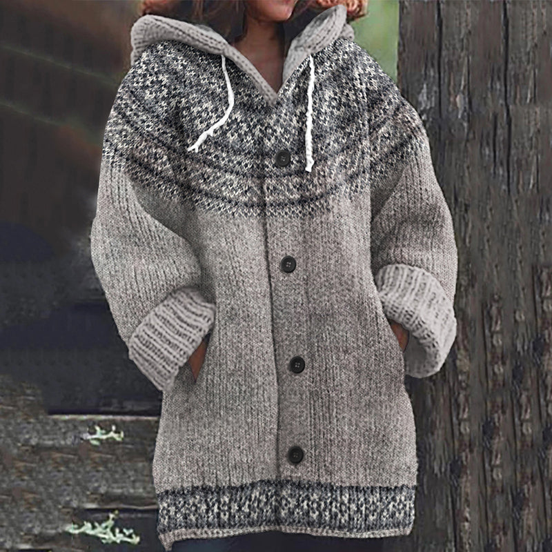 Vintage Knit Jacquard Warmth Print Women's Sweater elevenforest