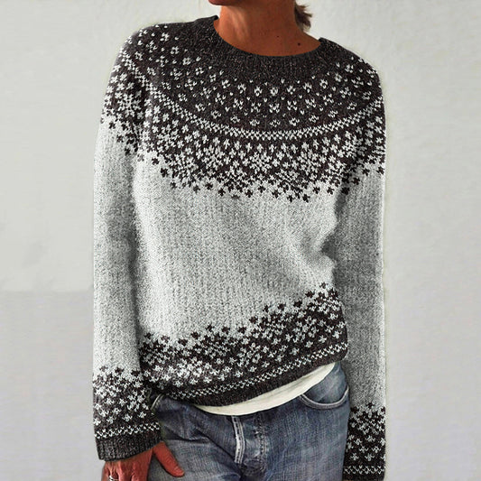 Vintage Christmas Snowflake Pattern Knitted Sweater elevenforest