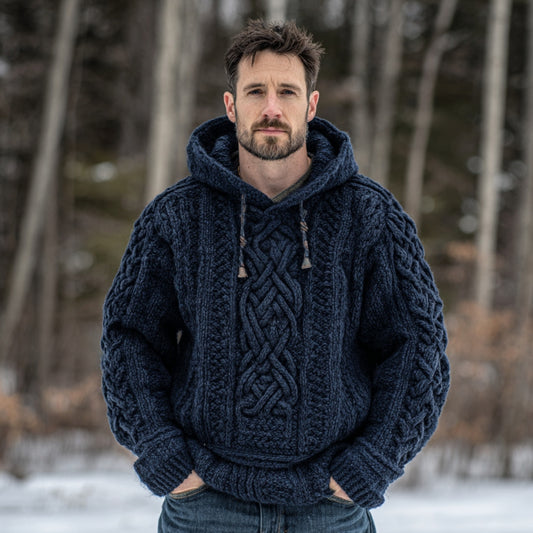 Vintage Fairman Island Jacquard Thick Warm Hooded Sweater artswardrobe