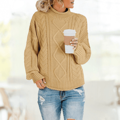 LM | Yellow fashionable turtleneck sweater