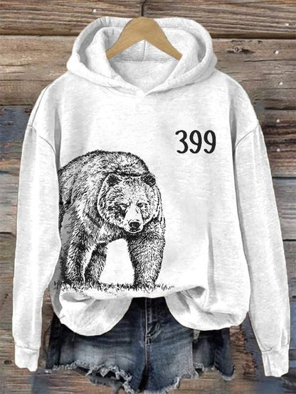 Comstylish Women's Retro Grizzly 399 Printed Hoodie