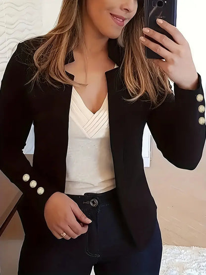 LM | Long-sleeved blazer with open button placket for spring