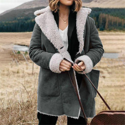 Casual Suede Fabric Fluff Jacket