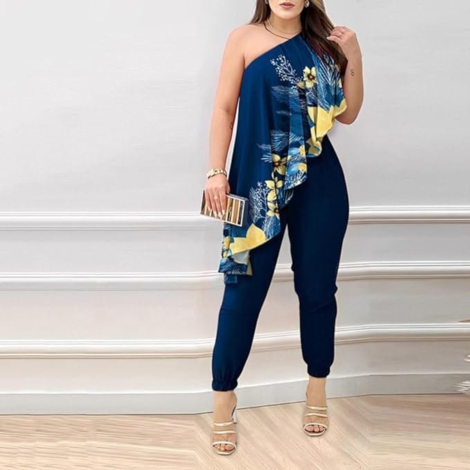 LM | Asymmetric ruffle jumpsuit