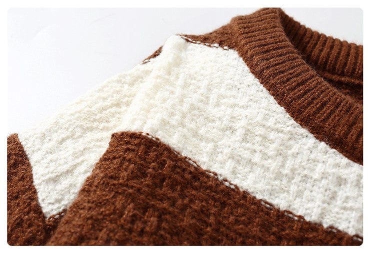 LM | Comfortable loose striped sweater 2024