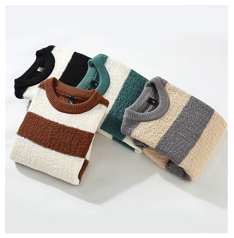 LM | Comfortable loose striped sweater 2024