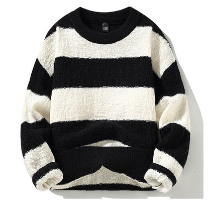 LM | Comfortable loose striped sweater 2024