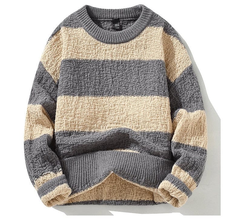 LM | Comfortable loose striped sweater 2024