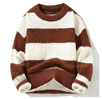 LM | Comfortable loose striped sweater 2024