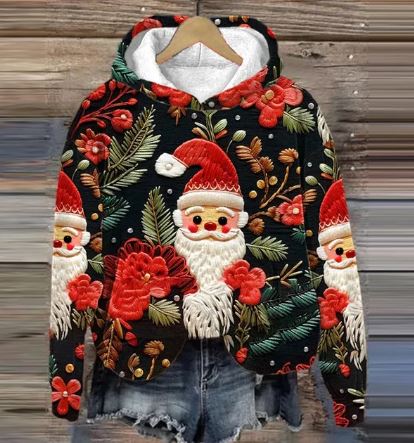 LM | Vintage Santa Hoodie with print
