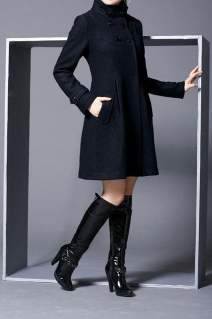 LM | pleated long quilted jacket