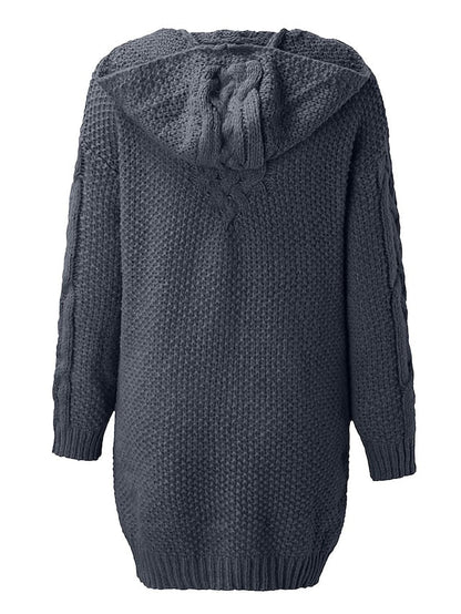 LM | Cardigan with hood in chunky knit