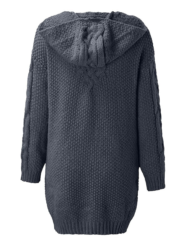 LM | Cardigan with hood in chunky knit