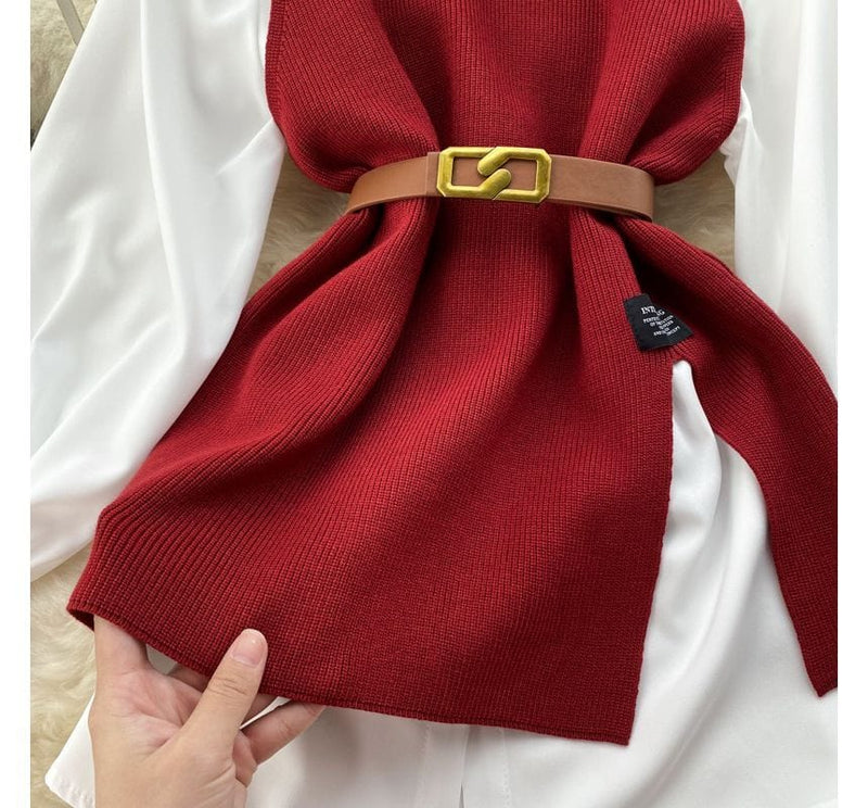 LM | Sleeveless sweater top set