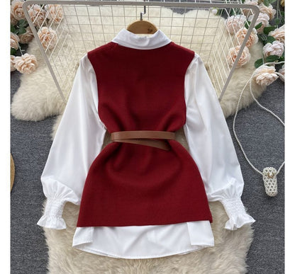 LM | Sleeveless sweater top set