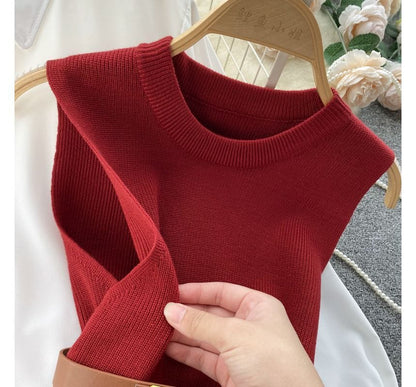 LM | Sleeveless sweater top set