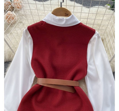 LM | Sleeveless sweater top set