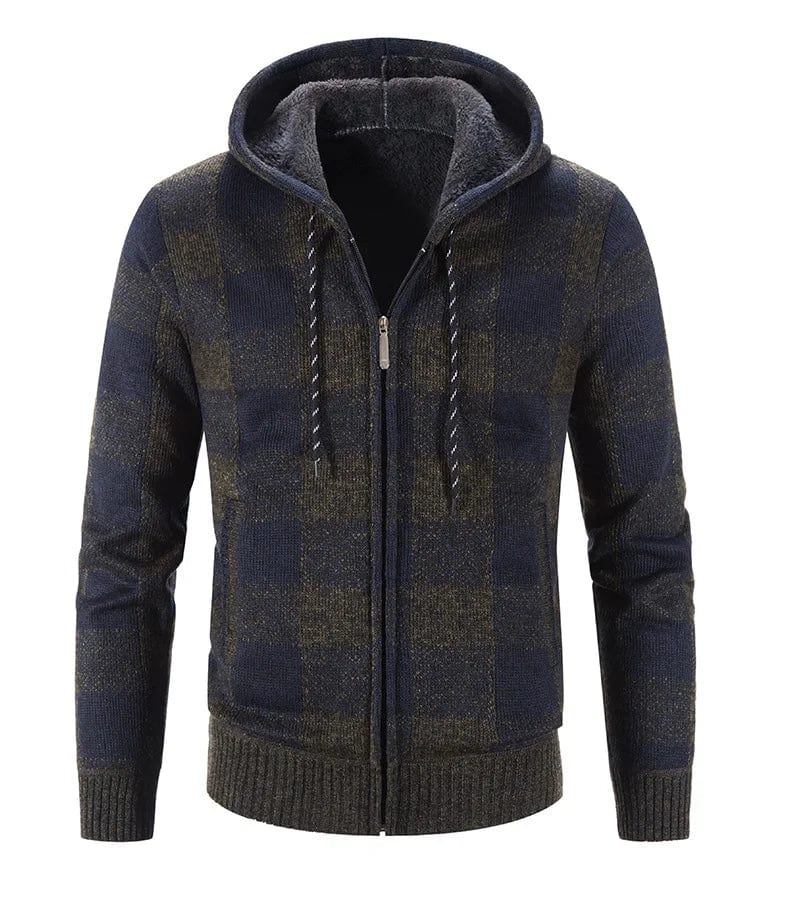 LM | Hooded sweatshirt with check pattern and long sleeves
