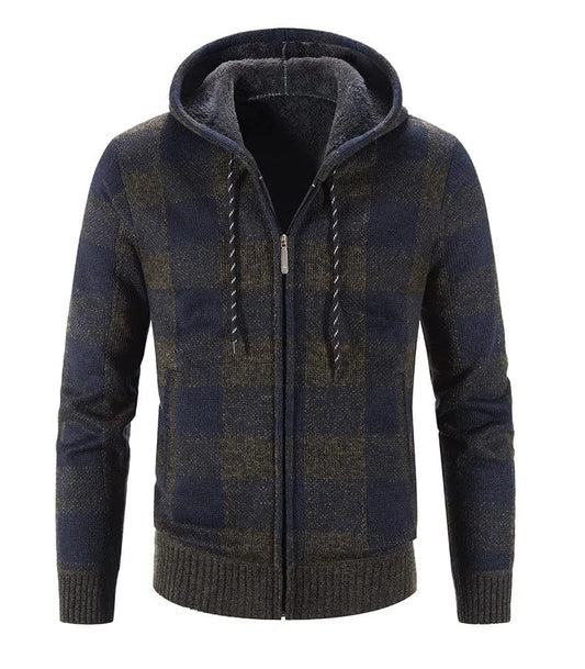 LM | Hooded sweatshirt with check pattern and long sleeves