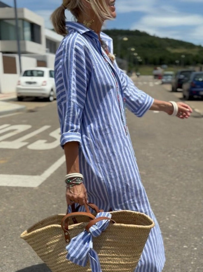 LM | Classic striped shirt dress