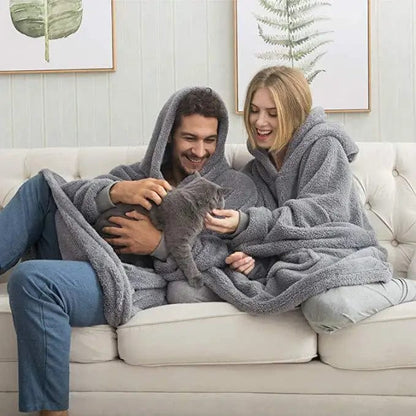 LM | Oversized hooded fleece pullover