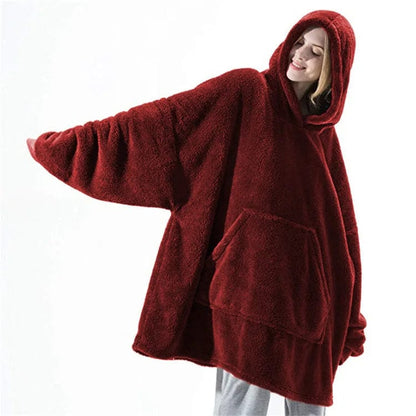 LM | Oversized hooded fleece pullover