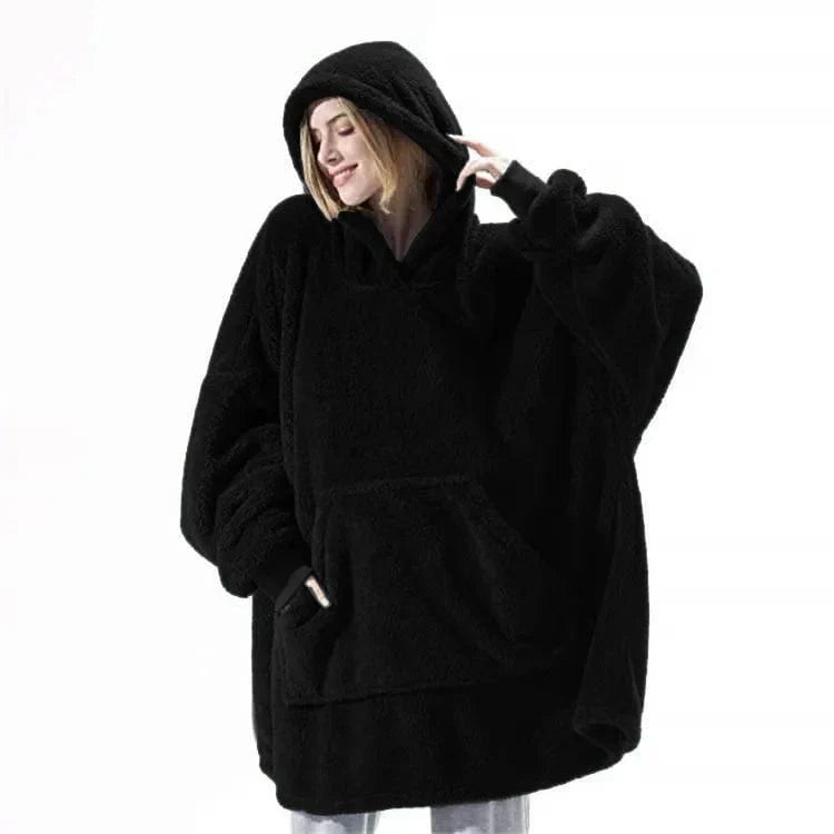 LM | Oversized hooded fleece pullover