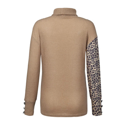 LM | Leopard print patchwork knitted sweater 2024