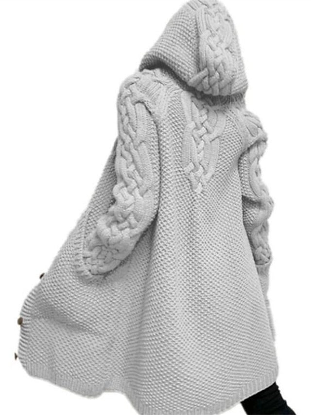 LM | Cardigan with hood in chunky knit