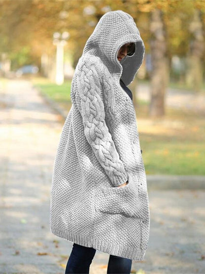 LM | Cardigan with hood in chunky knit