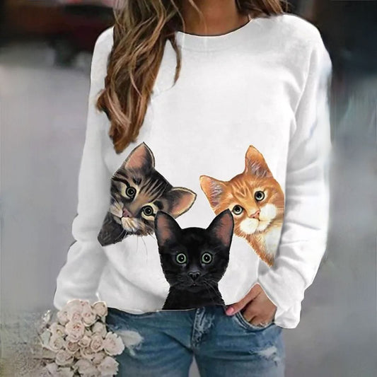 LM | Elegant sweater with cat print