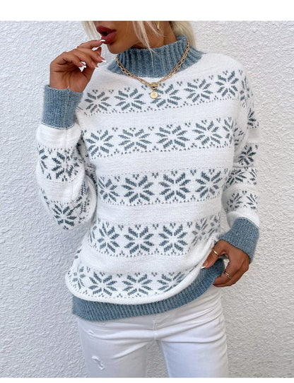 LM | Turtleneck sweater with snowflake for women 2024