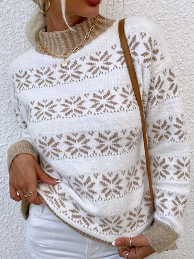 LM | Turtleneck sweater with snowflake for women 2024