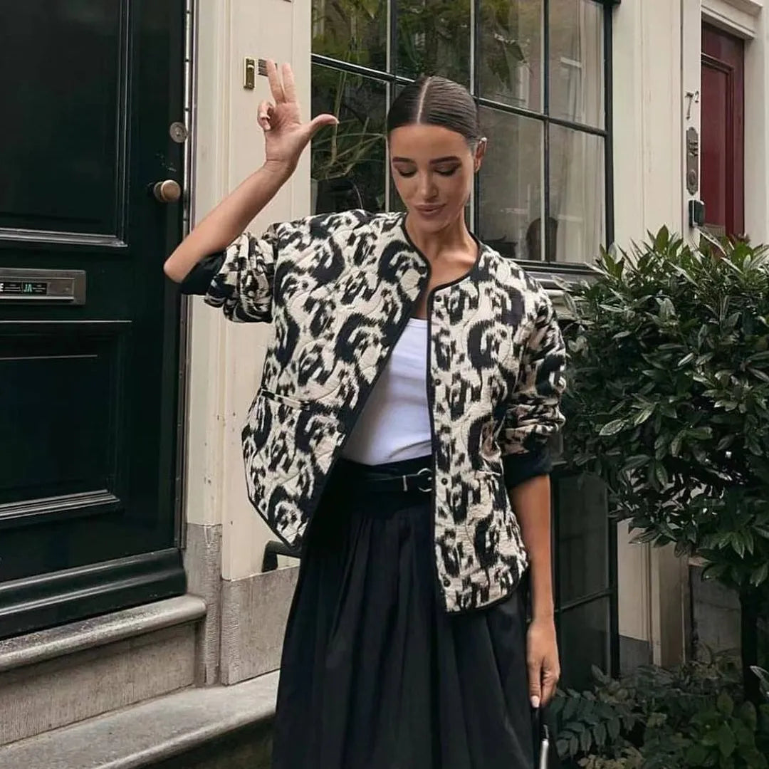 LM | Casual patterned jacket for women