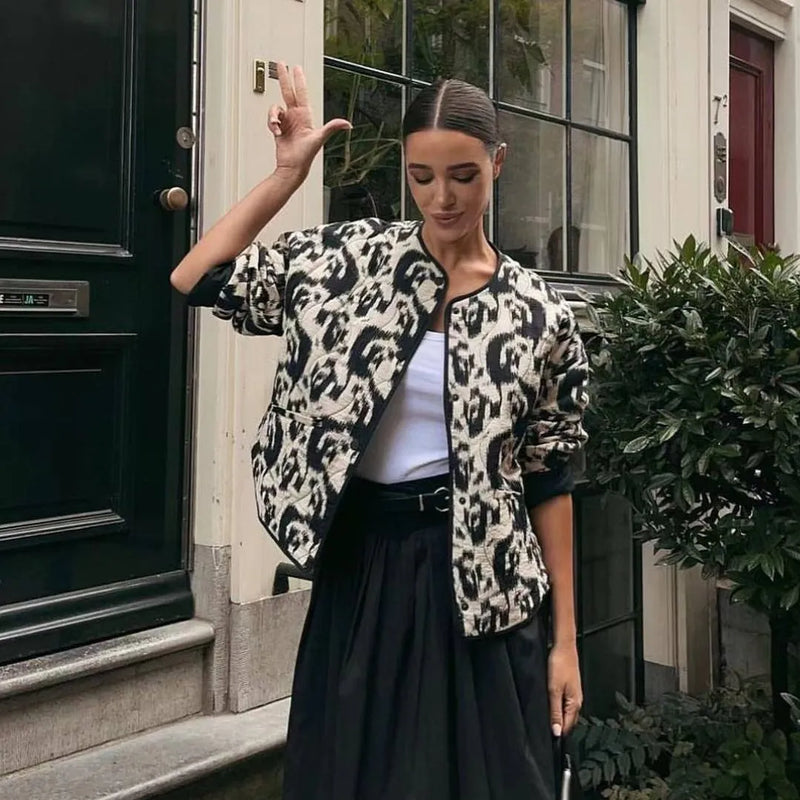 LM | Casual patterned jacket for women