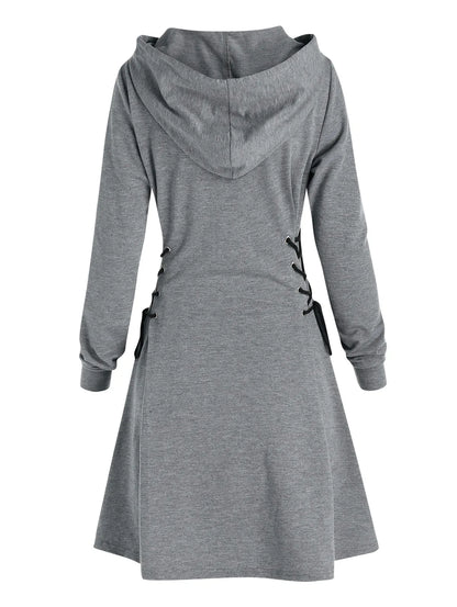 LM | Casual-chic hooded midi dress