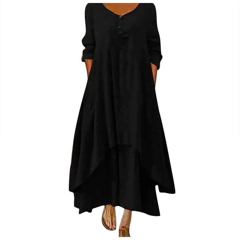 LM | Multi-layered flowing midi dress