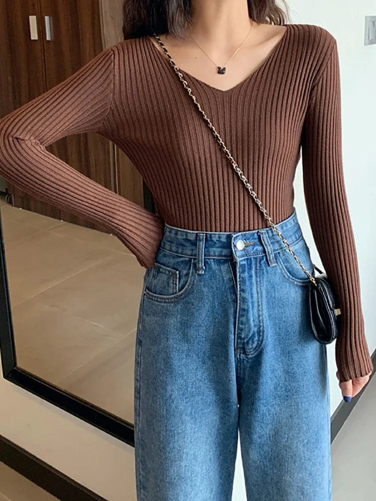 LM | Basic knitted V-neck sweater