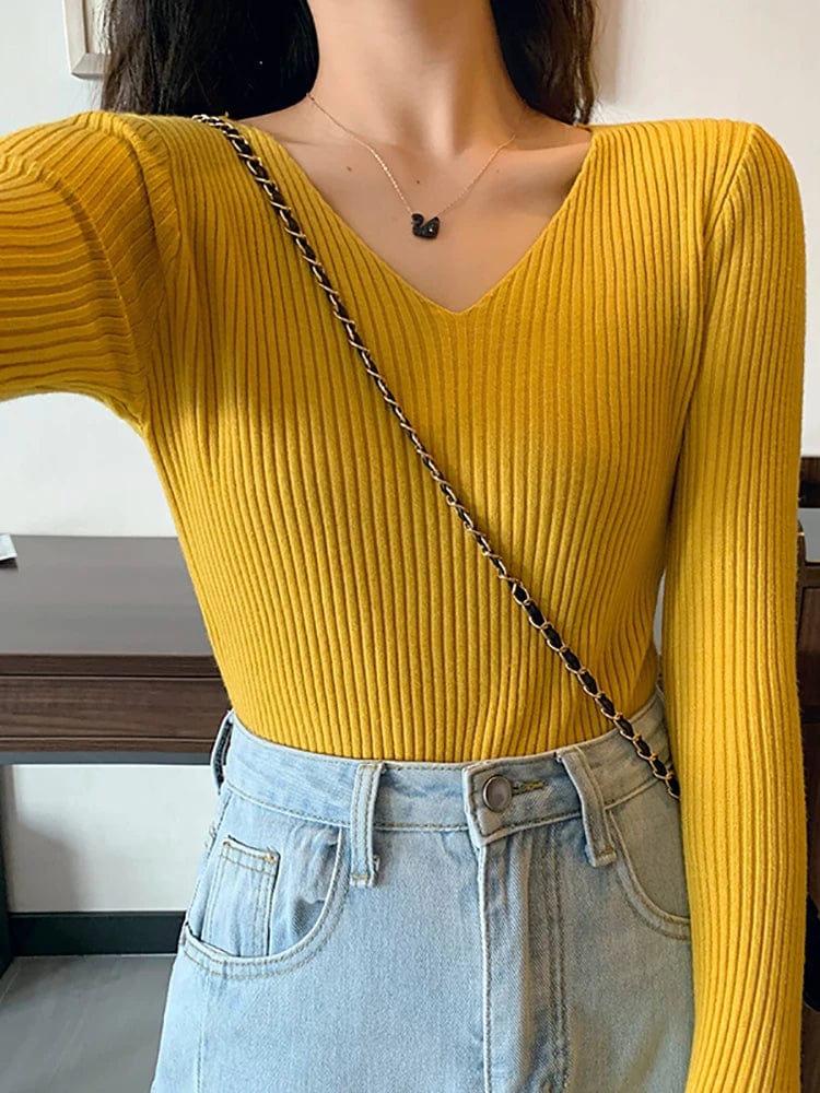 LM | Basic knitted V-neck sweater