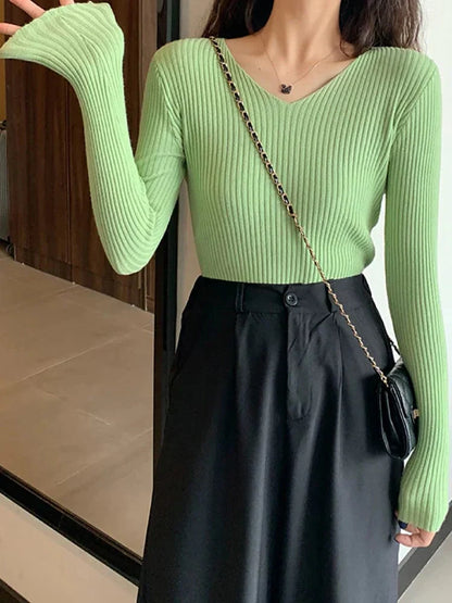 LM | Basic knitted V-neck sweater