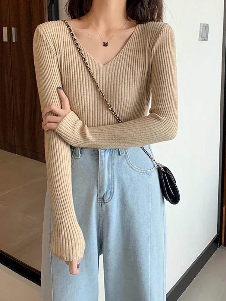 LM | Basic knitted V-neck sweater