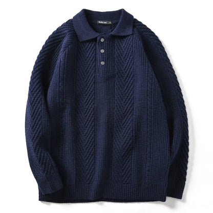 LM | Knitted polo sweater with collar