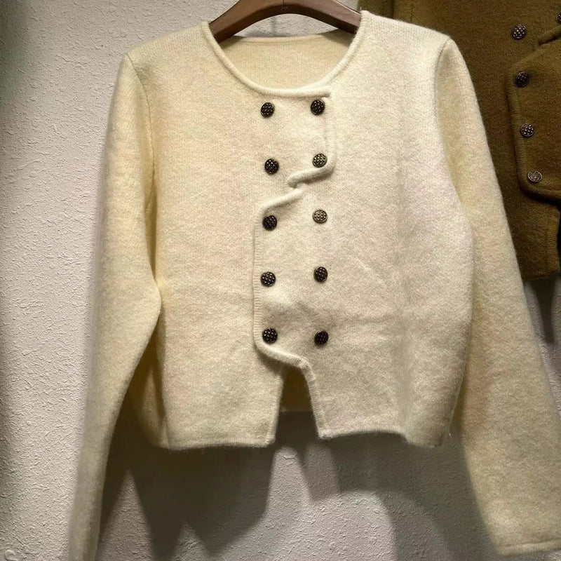 LM | Women's sweater with double-breasted button placket