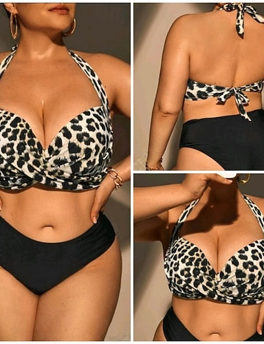 Standard Bathing Suites Surfing Tankinis & Bikinis Bathing Suit Leopard Open Back Uv Protection Elastic Sleeveless Swimwear Surfing Diving Swimming Summer