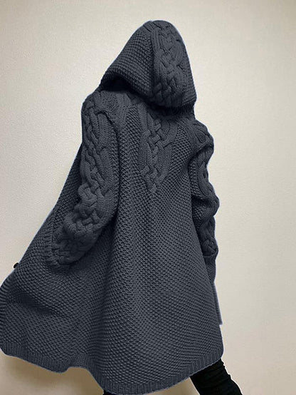 LM | Cardigan with hood in chunky knit
